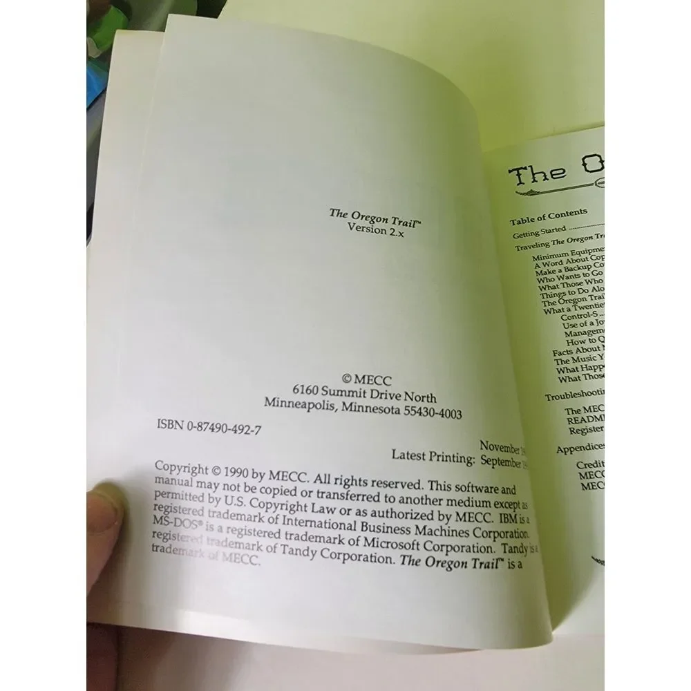 Vintage Oregon Trail Mecc User Guide Only 1990 90s PC